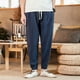 thumbnail image 1 of Pantalones largos para hombre, moda de verano, lisos, informales, con cintura elástica y bolsillos, 1 of 8