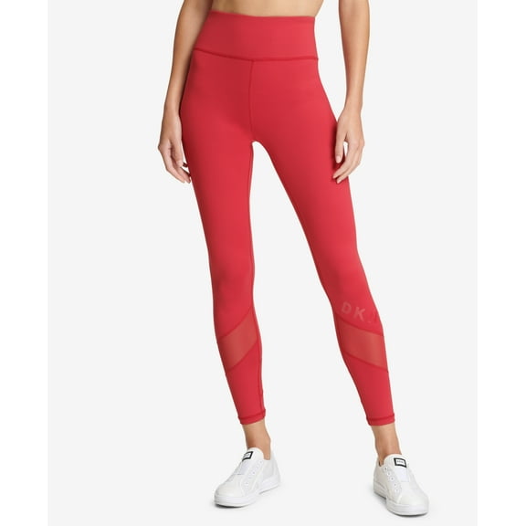 DKNY Womens Logo High Waist Leggings Size L