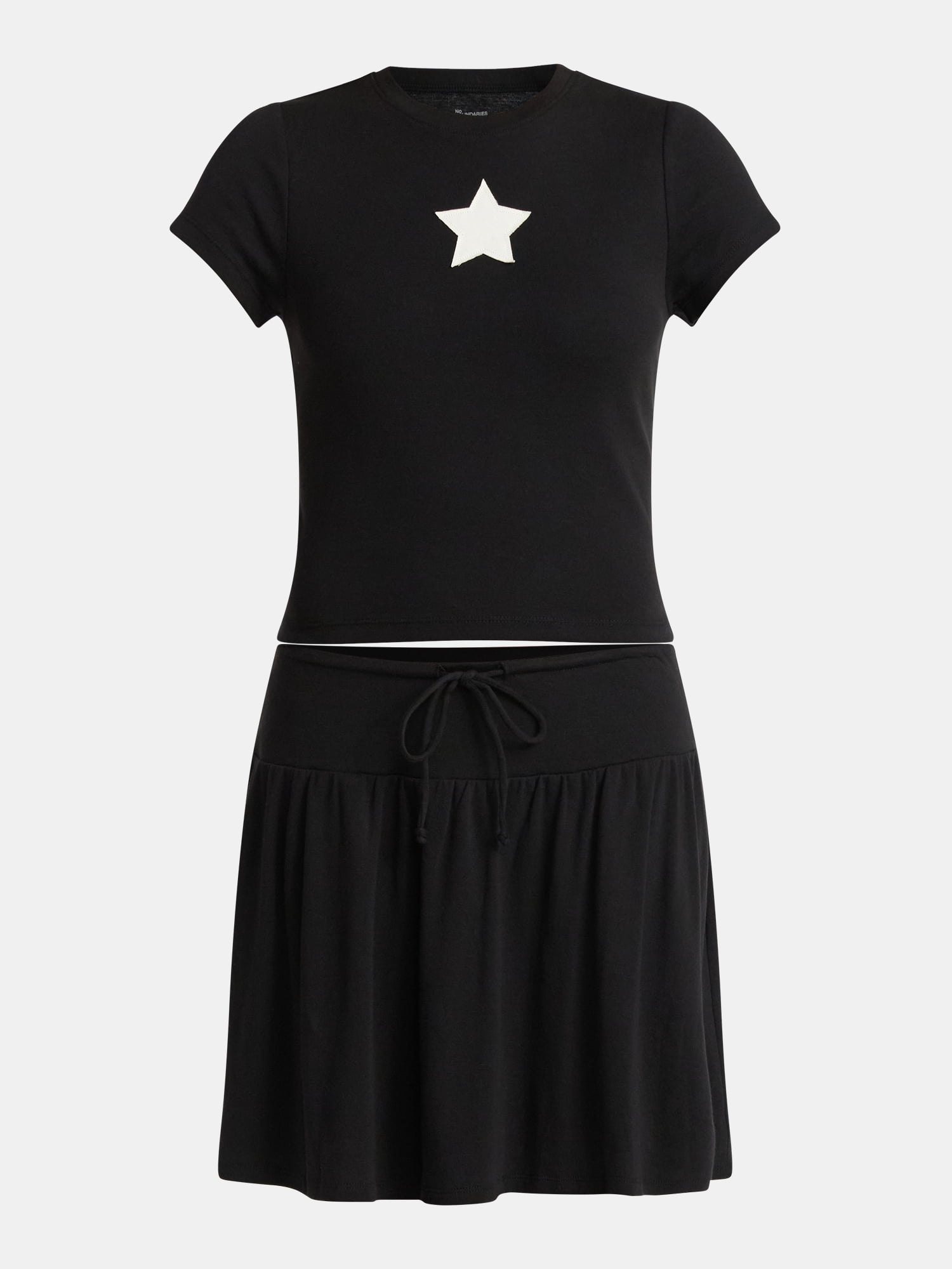 No Boundaries Cotton Cami and Mini Bubble Skirt Set, 2-Piece, Women's Sizes XXS-XXL