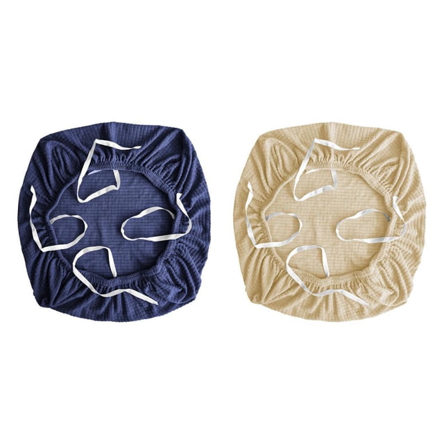 2 fundas elásticas extraíbles para sillas de oficina, color liso, para el hogar y bodas. beis azul oscuro