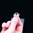 thumbnail image 3 of Uloveido S925 Sterling Silver Red Heart Ring Halo Promise Wedding Rings for Women (Size 7), 3 of 7