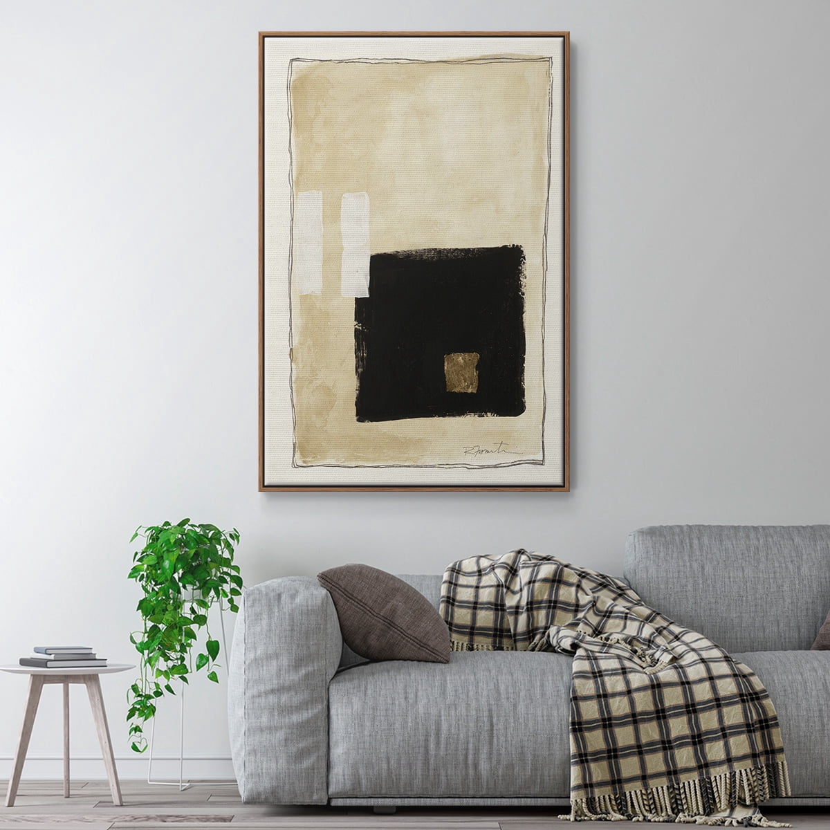 Inner Musing I Framed Premium Gallery Wrapped Canvas - Ready to Hang - 27 x 41 - Walnut Floating Frame