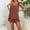 Brown, variant on Dianli Gifts Sleepwear Pajama Set Solid Round Neck Sleeveless T Shirt and Elastic Waist Shorts Homewear Lightweight Breathable Soft Stretch Cotton Plus Size Loungewear Nightwear Sleepwear