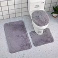 thumbnail image 4 of 3pcs Thick Velvet Bath Mat Set, Bathroom Rugs For 3 Pieces, Toilet Mats, Soft Comfortable, Water Absorption, Non-Slip, Thick, Easier To Dry For Floor Mats, Bathroom Accessories, 4 of 4