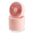 thumbnail image 2 of Mini ventilador portátil tipo C, recargable, con cabezal de agitación automático para oficina. Rosa, 2 of 9
