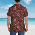 thumbnail image 4 of Gukieu Rose Flowers Print Men's Short-sleeved Shirts, Button-down Lapel Hawaiian Shirts, T-shirts, Beach Vacation Summer Casual Wear,3X-Large, 4 of 7
