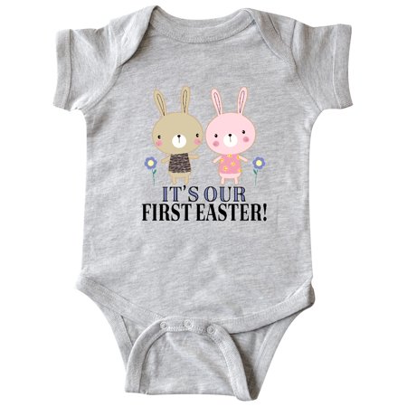 

Inktastic Twins First Easter Boy Girl Gift Baby Boy or Baby Girl Bodysuit
