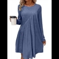 thumbnail image 2 of Vestido de Mujer de Larga, Cuello Redondo, Cintura Alta y Cintura Irregular. Azul Real XXL, 2 of 8