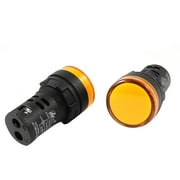 Unique Bargains 2 x Plastic Housing Yellow Power Indicator Signal Light Lamp DC/24V