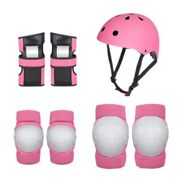 Casco de bicicleta y patineta, transpirable y portátil, con muñequeras y coderas. L