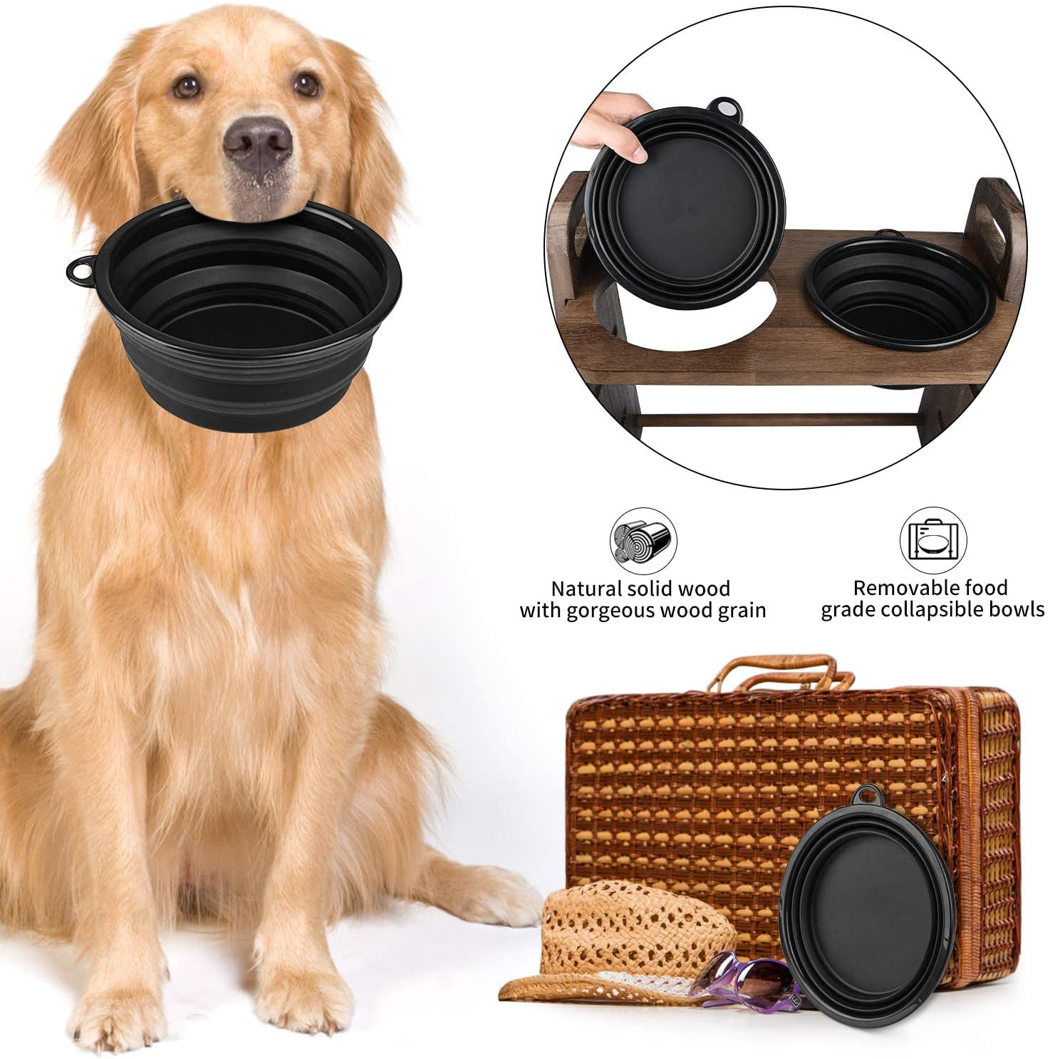 FOYO Elevated Dog Bowls, Raised Dog Food and Water Bowls,Wall Mounted Pet  Comfort Feeding Bowls for Small Dogs and Cats