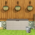 75 Gallon Outdoor Storage Deck Box with Lockable Seat, Tool & Toy
