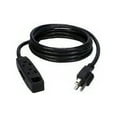 thumbnail image 6 of QVS 3-Outlet 3-Prong 25ft Power Extension Cord - For Computer - 120 V AC / 13 A - Black - 25 ft Cord Length - 1, 6 of 10
