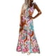 thumbnail image 1 of Vestido largo HUOGUO casual con estampado multicolor sin mangas, 1 of 5