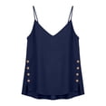 thumbnail image 4 of ZHYou No Boundrie Women's Linen Sleeveless Tank Tops Halter Neck Button Side Loose Fit Flowy Casual Summer Blouses for Women Navy Size L, 4 of 8
