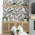 thumbnail image 3 of S4sassy Self Adhesive Wallpaper, Grey Leaf Cluster Print Mural Wall Paper, Peel and Stick Contact Paper for Walls, Entryway accent Wall, Office Decor, Solution (25"x360" inch), 3 of 8