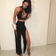 thumbnail image 1 of Dos piezas Mujeres atractivas 2 piezas trajes de cuello alto sin mangas ahuecar alta Split Clubwear mameluco negro Chicuu Dos piezas, 1 of 5
