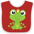 thumbnail image 3 of Inktastic Cute Frog, Green Frog, Frog Princess, Crown Girls Baby Bib, 3 of 4