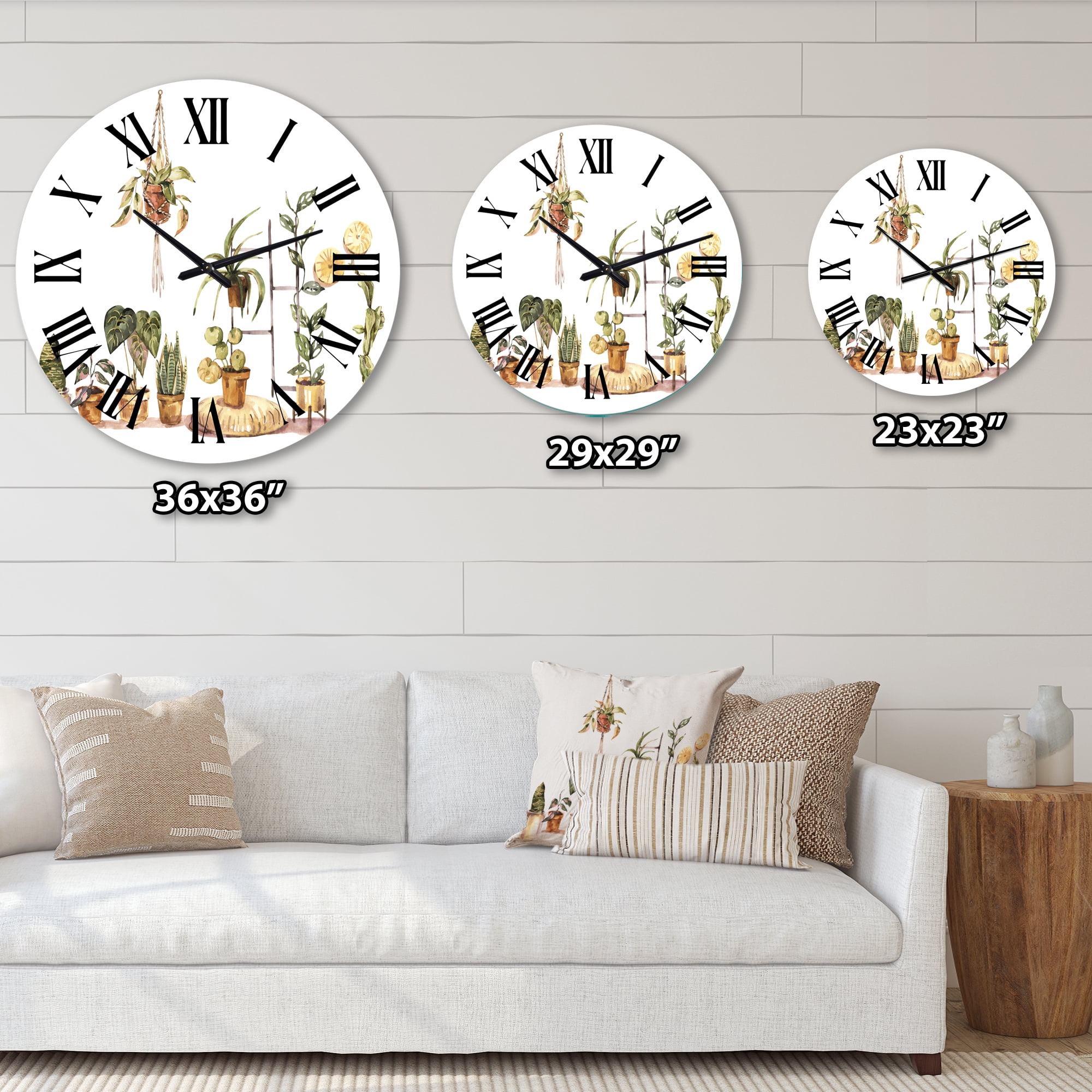 Designart 'Indoor House Plants Urban Jungle Ii' Traditional Wall Clock
