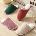 thumbnail image 3 of SNNROO Men‘s Cozy Plush Slippers - Solid Color  Non-Slip Rubber Sole  Perfect for Fall/Winter Indoor Comfort, 3 of 7