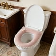 thumbnail image 4 of Thickened Jacquard Fabric Toilet Seat Cover with Elastic Edge for Standard and Elongated Bowls, 4 of 6