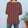 thumbnail image 4 of Viluyesy Round Neck T-Shirt for Womens 3/4 Sleeves Shirt Tops Relaxed Button Loose Blouse Wine Size S, 4 of 7
