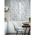 thumbnail image 3 of Navy Blue Flowers Sheer Curtains 72 Inch Length 2 Panels Set, Spring Summer Farmhouse Botanical Voile Window Treatment Rod Pocket Curtains Sheers Drapes for Bedroom/Living Room/Kitchen 52"x72"x2, 3 of 7