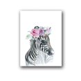 thumbnail image 1 of Animales Floral corona arte decoración lienzo pintura, bebé niña impresiones Animal jirafa elefante León pared arte cuadro guardería póster Adepaton 1243-12, 1 of 5