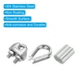 thumbnail image 4 of Uxcell 12 Pcs M3 Cable Clip Clamp 12 Pcs 3/16" Stainless Steel Thimble 12 Pcs 3/16" Aluminum Crimping Loop Sleeve, 4 of 6