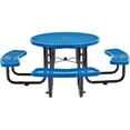 thumbnail image 2 of Global Industrial 46" Expanded Metal Round Picnic Table, Blue, 2 of 7