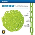 thumbnail image 3 of US Weight Chainboss 2" x 25' Safety Green Plastic Safety Chain with SunShield UV Resistant Technology, 3 of 5