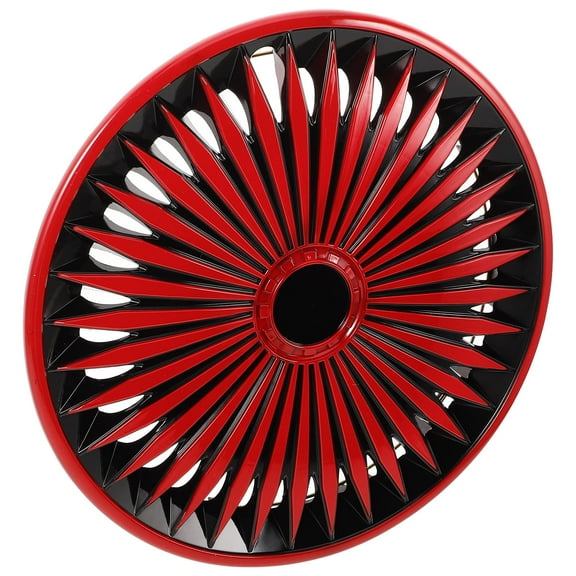 WASHWEPE 1Pack Black Red Decorative Wheel Hub Caps Steel PP Material Protective Car Accessory 12-inch