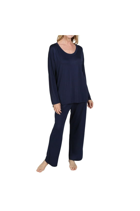 Womens Long Sleeve Pajamas Lounge Set for Women - Purple 3X