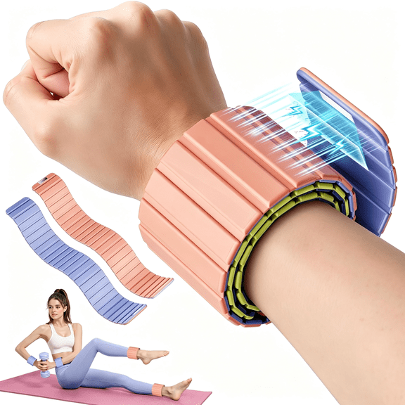 BESTSKY Wrist Weights, Ankle Weights for Women, 2 Pack (1.1Lb Each)-Stackable Magnetic, Silicone (Waterproof), Non-Slip, Easy Wear, Adjustable (Men & Women), Ideal for Jogging/Yoga & More