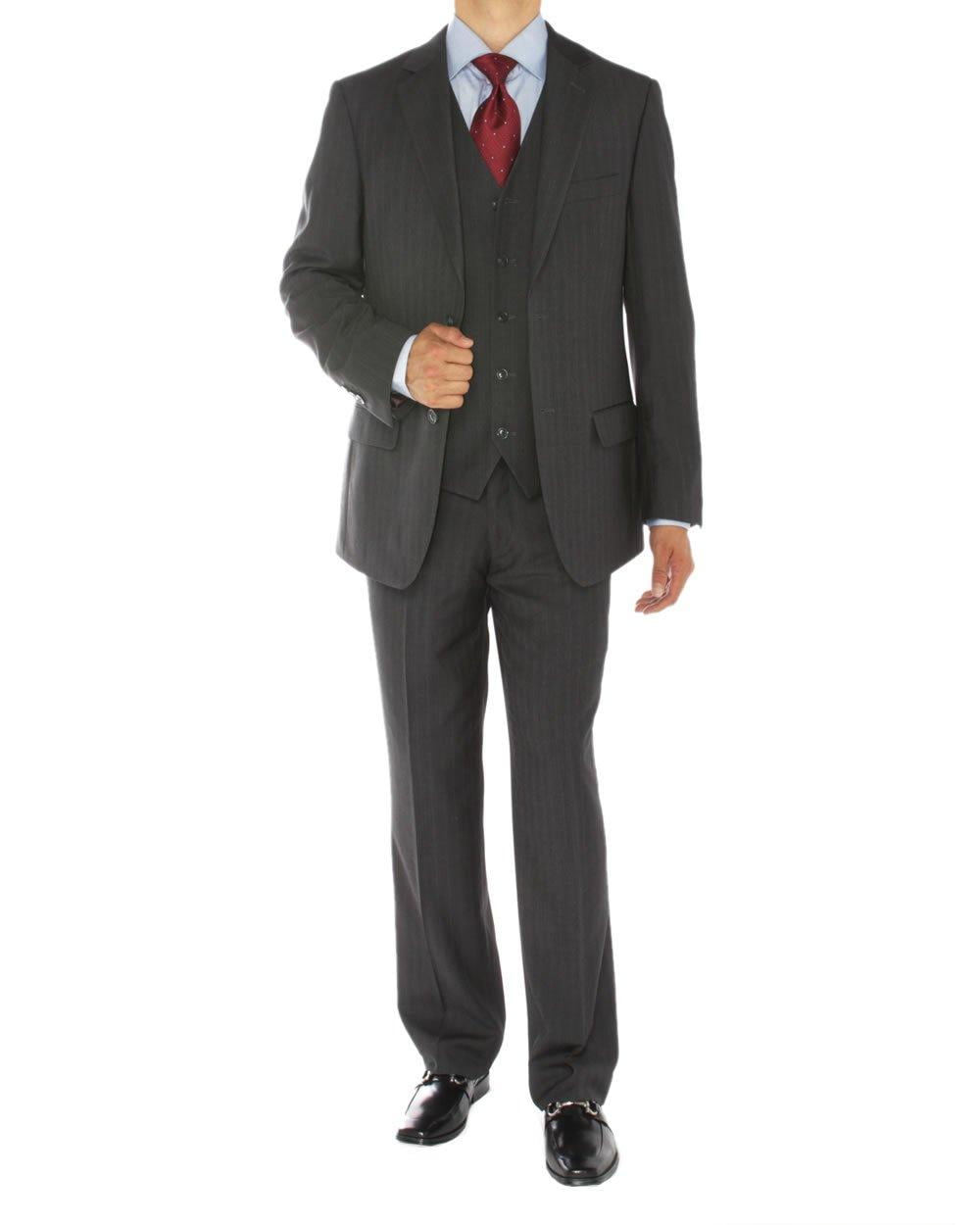DTI GV Executive Italian Vested Wool Men's Suit 2 Button 3 Piece Jacket ...