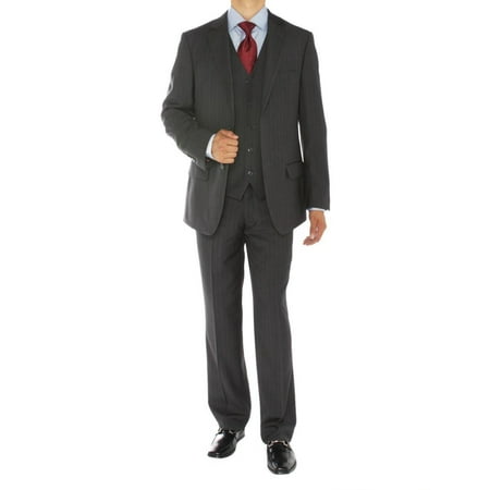 DTI GV Executive Italian Vested Wool Men's Suit 2 Button 3 Piece Jacket Vest