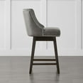 thumbnail image 4 of CHITA 26 inch Swivel Upholstered Counter Height Bar Stools with Full Back Set of 2,Faux Leather in Slate, 4 of 9