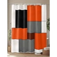 thumbnail image 4 of Fsddascl Modern Orange Beige Shower Curtain Set - Long 72" x 84" Washable Bathtub Curtain with 12 Hooks, Abstract Black Grey Color Blocks Waterproof Fabric Stall Shower Curtains for Bathroom/Bathtub, 4 of 6
