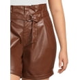 thumbnail image 4 of Madden NYC Juniors' Plus Size Faux Leather Paperbag Shorts, 4 of 5