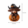 thumbnail image 3 of Highland Cow Decor, Halloween Ghost Decor, 4 Inch Highland Cow Figurines Halloween Pumpkin Decor Spooky Halloween Decor for Layered Tray Shelf Mantel Indoor Home Table Display, 1, 3 of 7