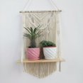 thumbnail image 3 of Estante colgante de pared de macramé, organizador de estante colgante flotante de madera de un solo nivel, decoración de pared, 3 of 5