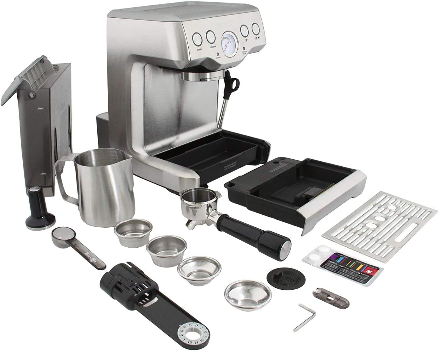 Breville BES8 Series Infuser Espresso Machine, Precise Espresso Extraction, Auto Purge, Brushed Stainless Steel, Ideal for Iced Coffee, Espresso, Cold Brew Coffee, Latte, Cappuccino