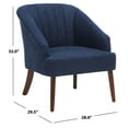 thumbnail image 3 of Safavieh Quenton Mid-Century Wood and Fabric Dining Arm Chairs, Navy, 3 of 6