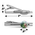 thumbnail image 3 of Christmas Holiday Santa Claus Trees Round Tie Bar Clip Clasp Tack Silver Color Plated, 3 of 6