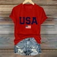 thumbnail image 2 of Women's 4th of July T-Shirt American Flag Print V-Neck Tops Patriotic Independence Day Blouse 2026 Summer Casual Tee, 2 of 3