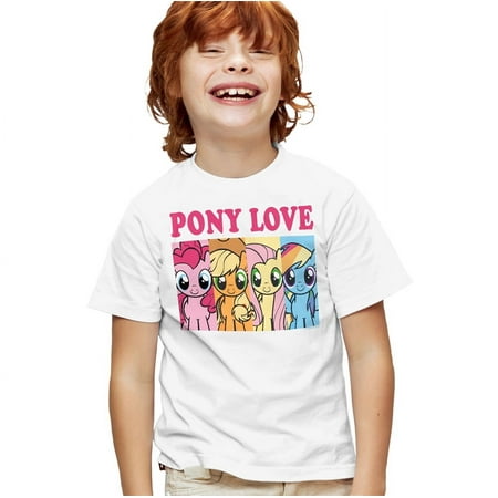 My Little Pony Valentine's Day Love Kids T Shirt for Youth Boys and Girls, White, Medium