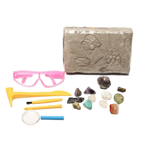 Kit de aventura minera: excava 12 gemas reales. Un regalo fantástico para niños amantes de la ciencia, la tecnología, la ingeniería y las matemáticas. B