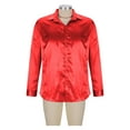 thumbnail image 4 of Wyobmus Men's Satin Dress Shirt Shiny Silk Long Sleeve Button Down Shirts Fancy Party Prom Shirt Slim Fit Casual Shirt Red, 4 of 7