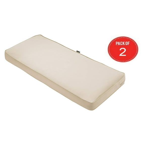 Classic Accessories Montlake Patio FadeSafe Bench Cushion, Beige, 54" Wx18 Dx3 T ( Pack of 2 )