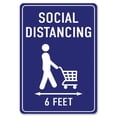 thumbnail image 1 of SignMission OS-NS-RD-1824-25595 Coronavirus Notice Sign - 6 ft. Social Distancing, 1 of 1
